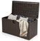 GOPLUS 400 L Coffre de Jardin Extérieur, Coffre de Rangement pour Patio avec Couvercle Verrouillable pour Maison Piscine Jardin,128 x 64 x 64 cm,