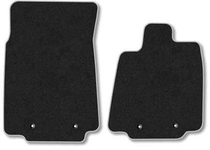 Nissan 370Z (2008+) [Auto] Car Mats Accessories Tailored Fit Carpet Floor Mats Non Slip Grey Trim Accessory Compatible Front Set Anti Slip Full Coverage Granulated Backing Hand-Finished Clips