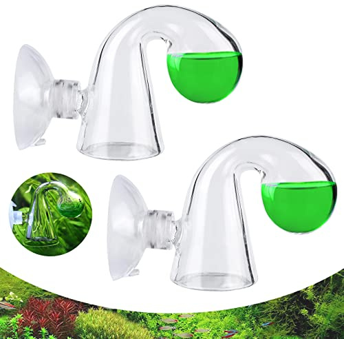 Mitening CO2 Dauertest Aquarium, 2 Stück CO2 Drop Checker, CO2 Test Drop Checker, CO2 Dauertest aus Glas für Aquarium, Süßwasseraquarium, Pflanzgefäße, 6 x 3 cm