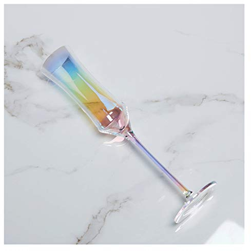 SISWIM Verres à Champagne Verres de Champagne Hauts-4 pièces, Crystal Champagne Flûte Verre à vin Couleur Arc-en-Ciel for Le Festival d'anniversaire de célébration. Flûtes à Champagne