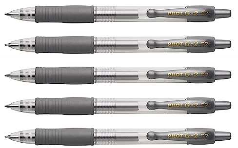 Pilot Gelschreiber G2 07 Metallic Silber, 5 Stück