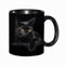 DHAEY Mug Humour Tasse drôle,Chat noir aux yeux jaunes sur fond noir,Idée Cadeau Original Amis Couple Amoureux Collègue Frère Sœur Mari Femme Fiancés pour Anniversaire St Valentin Noël