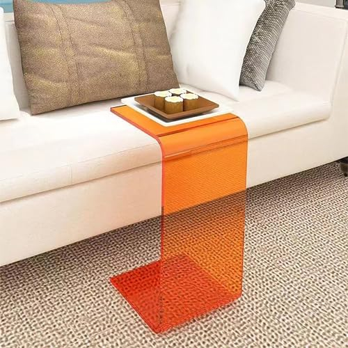 Beistelltisch Aus Acryl, Beistelltisch Klein, Schmaler Beistelltisch, Nachttisch Aus Glas, Beistelltisch Couch, Verwendung Als Schoßschreibtisch, Couchtisch, Beistelltisch ( Color : Orange , Size : H-