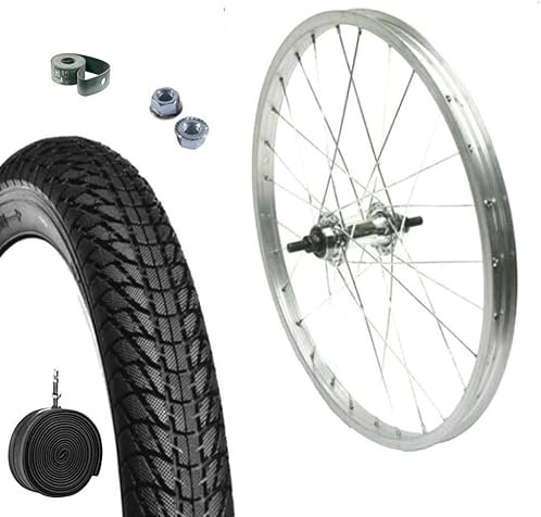 MADICKS Felge für Hinterrad, komplett, 20 x 1,75 Zoll (50,8 x 4,75 cm), Abdeckung + Schlauch für City-Bikes – danke – MTB-BMX mit Dämpfern + Flap