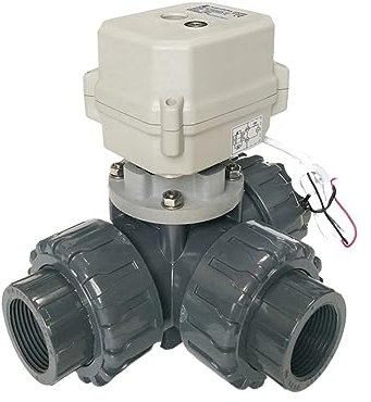 Vanne à bille électrique DN40, vanne à bille motorisée électrique à 3 voies, vanne d'eau à actionnement électrique de 11/2 pouces, utilisée for la piscine Durable Et Facile à Utiliser ( Size : L type
