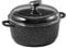 Pradel Excellence - PCUI001011 - Faitout Fonte d'Aluminium Premium Ø24cm, Couvercle Verre - Revêtement Anti-Adhésif Façon Pierre - Poignée Amovible - Tout Feu, Noir