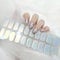 Ceboic Semi Cured Gel Nail Polish Strips, 22PCS Extra Long Gel Nail Stickers, Self-Adhesive French Manicure Stickers, Waterproof Full Nail Wraps Decal Sets for Women Girls Nail Art Decor, Laser Silver