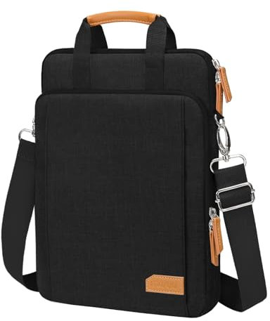 MOSISO Sacoche Ordinateur Portable de 360 Protection,Verticale Sacoche PC Portable 15,6 Pouces Compatible avec MacBook Pro 16,HP,Dell,Asus avec Bandoulière&Poche Verticale Rehaussé Avant,Noir
