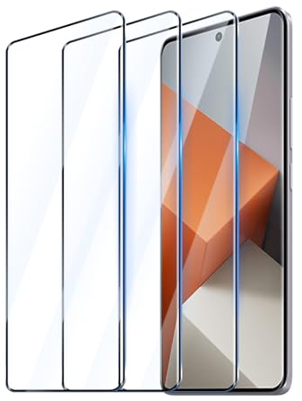 YUXINDZ 3 Pièces 3D Verre Trempé pour Xiaomi Redmi Note 13 Pro+ Plus 6,67 Pouces, Protection D'écran Film Vitre Protect Compatible avec Lecteur d’Empreinte Dureté 9H HD Glass, Anti Rayures
