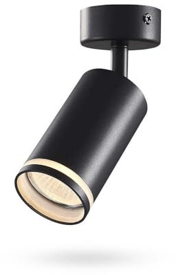 KOLORENO - LED-Halogen-Anbauleuchte - Kompakte Leuchte Ring - Bewegliches und Rund - Modernität und Funktionalität - Einstellbarer Lichtwinkel - Schwarz - Φ55x100(H) mm