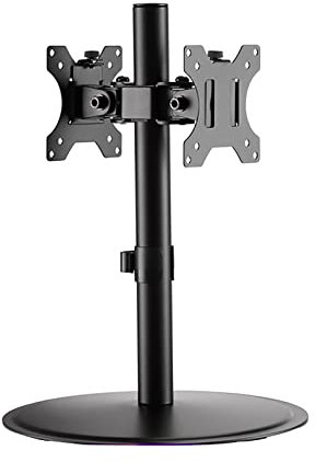 Soporte de pared para TV, soporte de TV de sobremesa para dos pantallas, sin necesidad de perforar agujeros, soporte de TV, base de TV de sobremesa con rotación de panel de 180°, ideal para pantallas