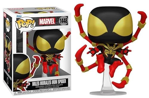 Funko Miles Morales Iron Spider + Pop Protector: Spider-Man Pop! Comics Vinyl Figure (Gift Set Bundled with ToyBop Brand Box Protector Case) (Miles Morales Iron Spider with Mask #1448/83753)