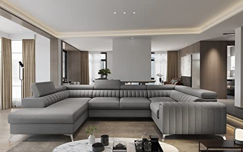 Generisch Couch Couchgarnitur Sofa Louis U Form Schlaffunktion Sofa Couch Wohnlandschaft Polsterecke (CO-LOU-LT-05FL)