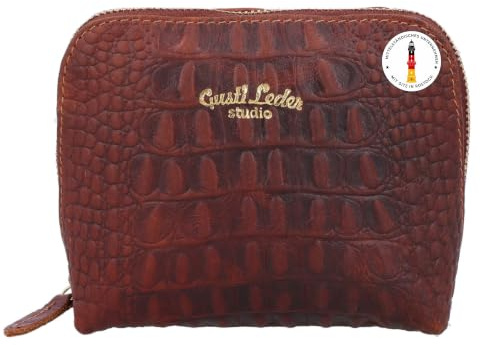 Gusti Leder Kosmetiktasche Leo - Utensilientasche Kulturbeutel Waschtasche Schminktasche Kulturtasche Braun Leder