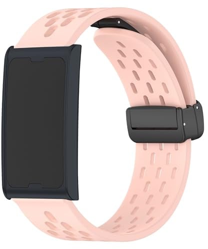 Blueshaweu Armband Kompatibel mit Helio Strap, Atmungsaktives Weiches Silikon Dual Magnetisch Einstellbar Armbänder Kompatibel Für Amazfit Helio Strap Smart Band Fitness-Tracker