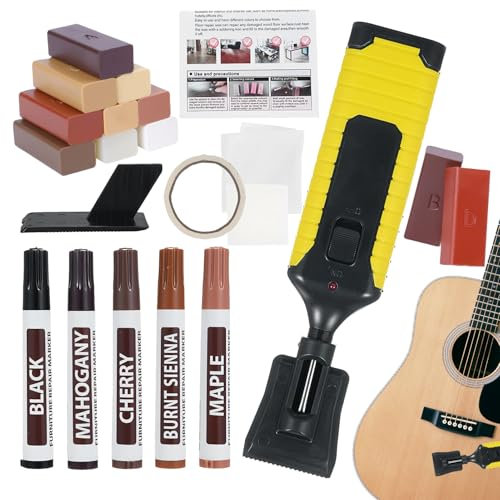 Derwrtup Réparation des rayures sur sols en bois | Kit de réparation pour sols en bois en 11 couleurs | Peinture imperméable pour marqueurs pour meubles de cuisine, salle de bain, salon, portes et