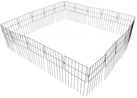 Dekorativer Gartenzaun, 30 Stück Steckzaun Metall, Oberbogen Gartenzaun 43cm H x 33cm B, Dekorativer Zaun für kleine Wege, Rasenflächen, Gärten