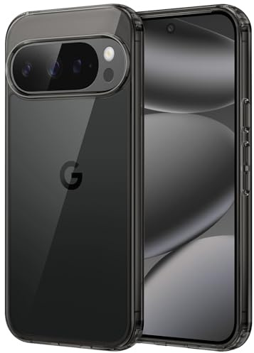 JETech Hülle für Google Pixel 10/10 Pro, Anti-Vergilbung, Obsidian | Stoßschutz, Kratzfeste Harte PC-Rückseite, Robuster Transparenter TPU-Rahmen