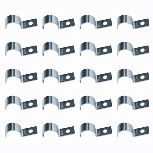 20 Pièces Fixation Grillage Rigide sur Mur Cavalier Cable Electrique 304 Épaissi, Fixations Murales Grillage Rigide, Pinces U Tube pour Tuyaux, Fils, Câbles, Conduits Électriques, Vis de Montage