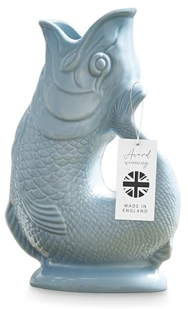 Wade Fish Jug, Handcrafted in Stoke-on-Trent England, Award-Winning Iconic UK Heritage Brand, English Earthenware, 0.6L, Eau De Nil, WA967803EAU