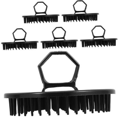 Alipis 6 Stück Kopfhautmassagegerät Rund Mit Shampoobürste Aus Bpa Freiem Material Schwarz Tiefenreinigend Entspannend Für Dusche Büro Und Reisen