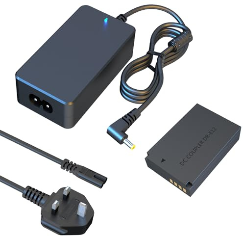 DR-E12 DC Coupler LP-E12 Dummy BatteryACK-E12 AC Power Adapter kit | For Canon EOS M50, EOS M50 Mark II, EOS M200, EOS M100 Cameras