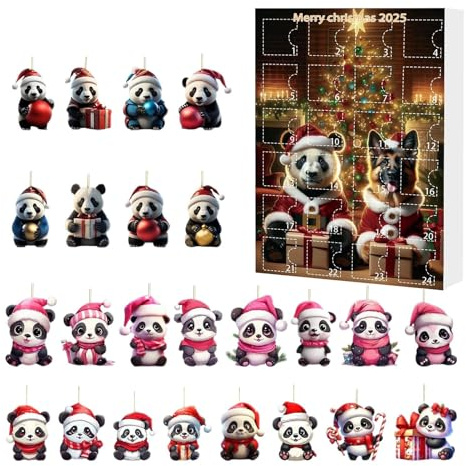 Weihnachtsbaum Deko 2D Acryl Niedlicher Panda Weihnachtsschmuck