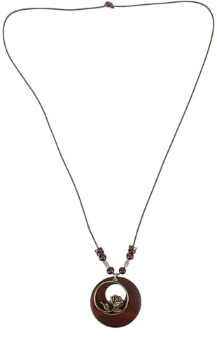 GLEAVI Boho Pulloverkette Damen 2stücke und Kunststoff, Braun