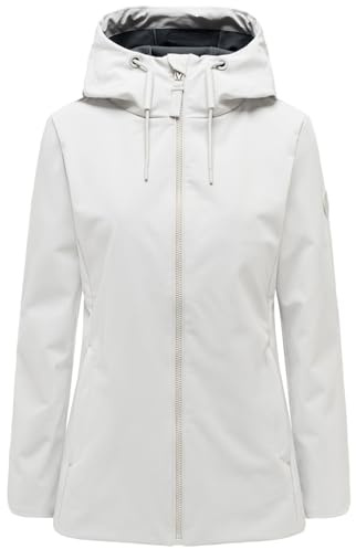 MARIKOO Damen Softshelljacke (XS-3XL) - wasserabweisend mit Kapuze, 3 Taschen - N130 - Bone Größe XXL - Gr.XXL