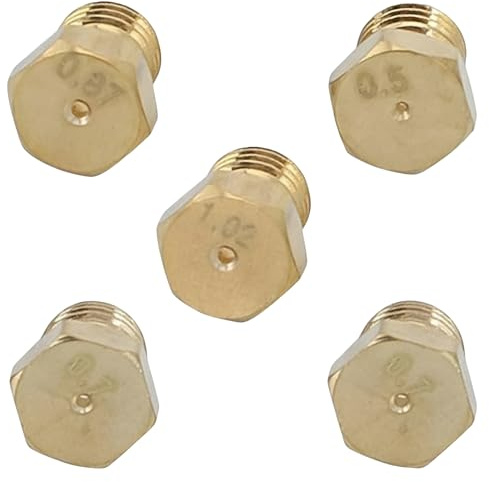 URYVAIW 5 Pezzi Ugelli Gas Metano, Ugelli Gas Gpl, Serie Ugelli GAS, Ugelli e Iniettori, per Piano Cottura a Gas GPL, Forni e Piani Cottura a Gas (0.5/0.7/0.7/0.87/1.02mm)