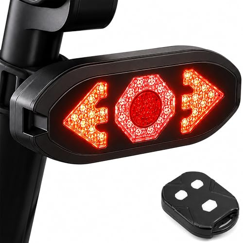 KINSAM Blinker E Scooter,Fahrrad Blinker mit Fernbedienung,IPX4 Wasserdichtes Rücklicht Fahrrad, Fahrradrücklicht LED mit 120db Horn,USB Wiederaufladbares,Superhelles Fahrradrücklicht mit 5 Lichtmodi