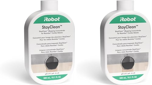 iRobot – Pièce de rechange d’origine – Concentré de nettoyage StayClean™ 300ml pour sols durs iRobot® pour les robots Roomba® 405/505 / 705 & 706 (Lot de 2)