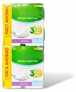 Yogur Desnatado con Bífidus y Calcio - 2 Pack Ahorro de 8 uds c/u x 120g - Salud Digestiva Natural 0% MG 0% Azúcares Añadidos - NEXU