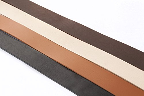 Lederband, Lederriemen Flach 20 x 2 mm. Natur 1 Meter