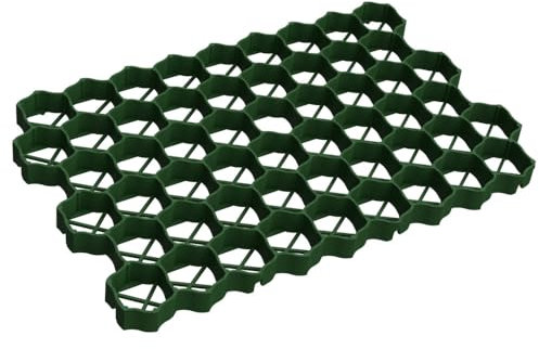 Rasengitter 59 x 39,5 x 3 cm aus Kunststoff grün - Rasenwaben für Garten - Rasengitterplatten