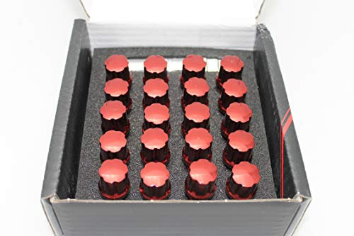 Japón Racing Rueda Tornillos M14 x 1,25 Rojo Juego de llave para pernos de rueda, 20 x Llanta Candado