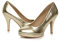 AJVANI high mid Heel Smart Work Evening Party Platform Court Shoes Pumps Size 6 39 Gold