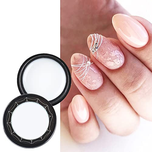 Spider Gel Vernis À Ongles Art UV LED Professionnel Peinture Aux Ongles UV Couleur Gel Laque Emboss Tirant Fil Araignée Gels (White)