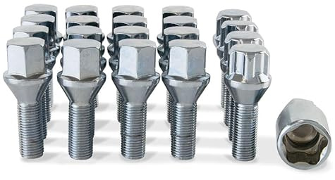 16 Chrome Alloy Wheel Bolts & 4 Locking Wheel Nuts Intended for Renegade 16BM2226+B22187 | Precision Chrome Wheel Nuts designed to fit Aftermarket Alloy Wheels Only.