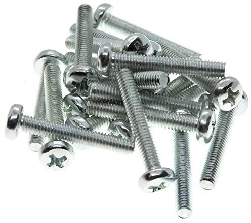 M4 (4mm x 25mm) Phillips Pan Head Machine Screws - Steel (Pack of 20) DIN 7985 G09-G10BC