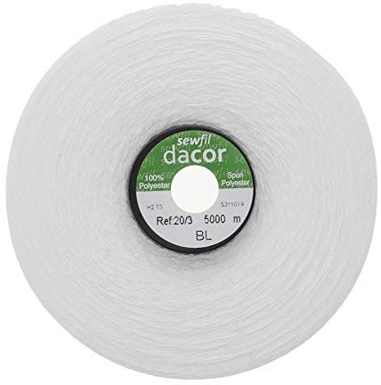 sewfil dacor 20/3 Ne Nähgarn, Polyester, 5000 m weiß
