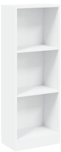 vidaXL Bücherregal 3 Fächer Wandregal Aktenregal Standregal Büroregal Regal Mehrzweckregal Aufbewahrungsregal Weiß 40x24x109cm Holzwerkstoff