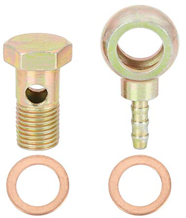 X AUTOHAUX 14mm Banjo Schlauch Bolzen Unterlegscheibe Fitting Metall für Motorrad Auto