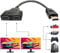 HDMI Splitter Cables Male 1080P to Dual Female 1 to 2 Way HDMI Splitter Adapter Cable for HDTV HD, LED, LCD, TV, Mirror Only Support Two The Same Size TVs at The Same Time 30cm