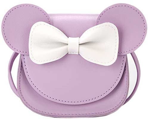 QiMing Little Mouse Ear Bow Crossbody Purse,PU-Schultertasche für Kinder Mädchen Kleinkinder