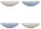 KitchenCraft - Assiettes Creuses en Grès Émaillé, Livrés dans un Coffret Cadeau, 22 cm, Lot de 4, Motif Spirale, Bleu / Beige