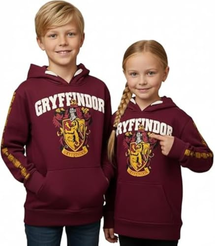 Licensed Unisex Kids Harry Potter Gryffindor Hoodie Sizes 1 Year to 13 Years Maroon