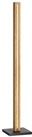 EDISHINE Stehlampe Holz, 18W LED Stehleuchte Dimmbar, Boho Ecklampe, 3000K warmweiße, Vintage Standleuchte mit Fußschalter, 800lm Lichtsäule für Wohnzimmer, Schlafzimmer, Büro