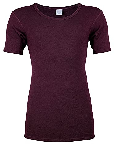 wobera ANGORA Herren-Unterhemd mit ½ Arm (Material: 70% Schurwolle kbT und 30% Seide) (8/XL, brombeer)