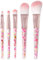 Dessines Make-Up Pinsel 5 Stück Set, Schminkpinsel Set, Veganpinsel, Reiseset, Kosmetikpinsel mit Synthetikhaar (Rosa-Perlen)